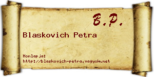 Blaskovich Petra névjegykártya